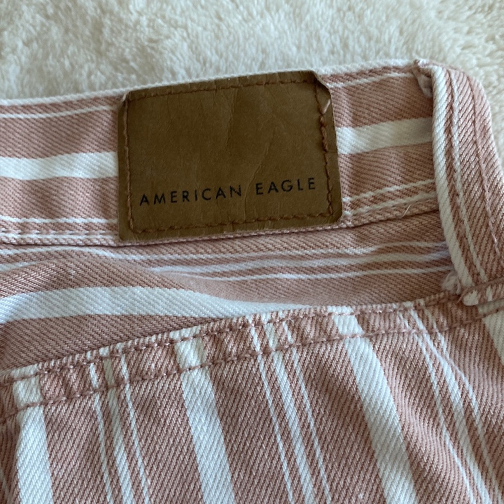 AEO Striped Mom Jean High Rise Shorts - Picture 5 of 5